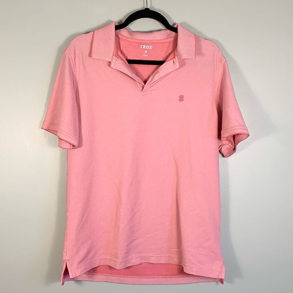 IZOZ pink men’s collar polo shirt men’s size medium